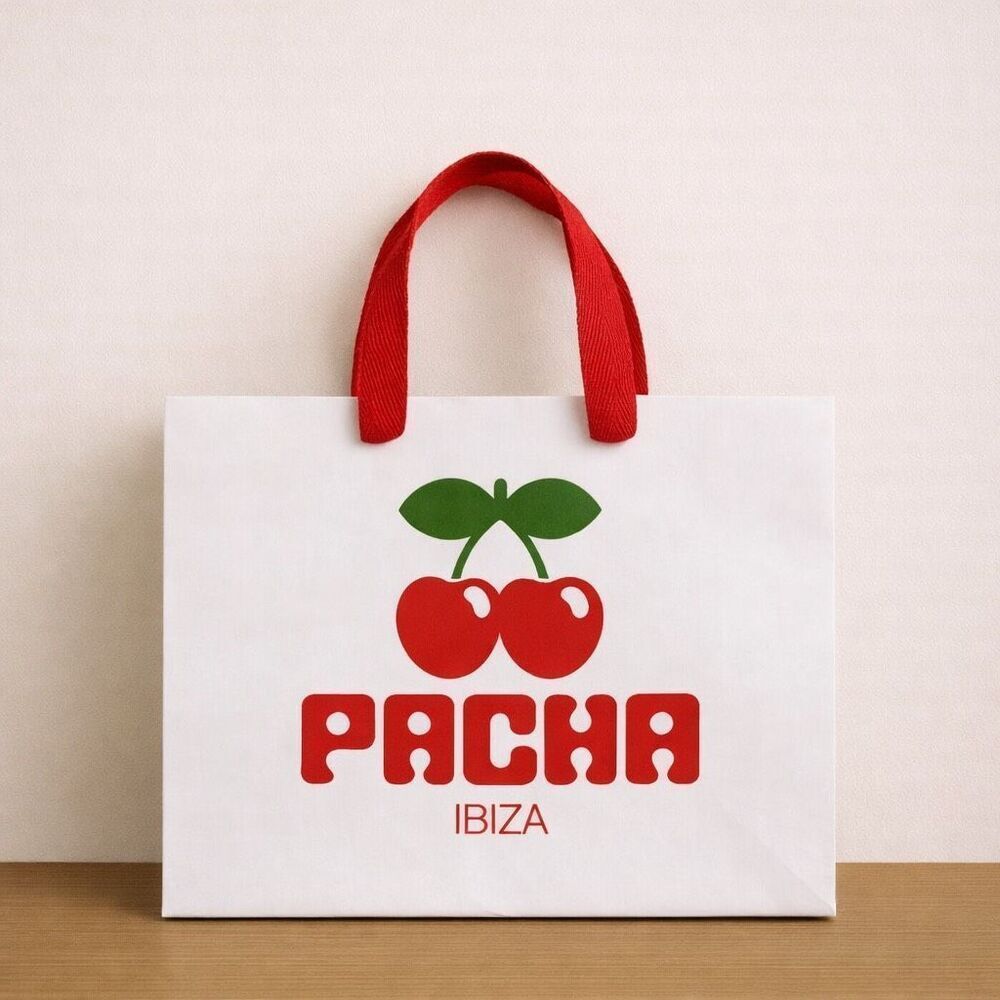 Pacha Ibiza Cherry Logo Boutique Shopping Bag Club Souvenir Gift Bag